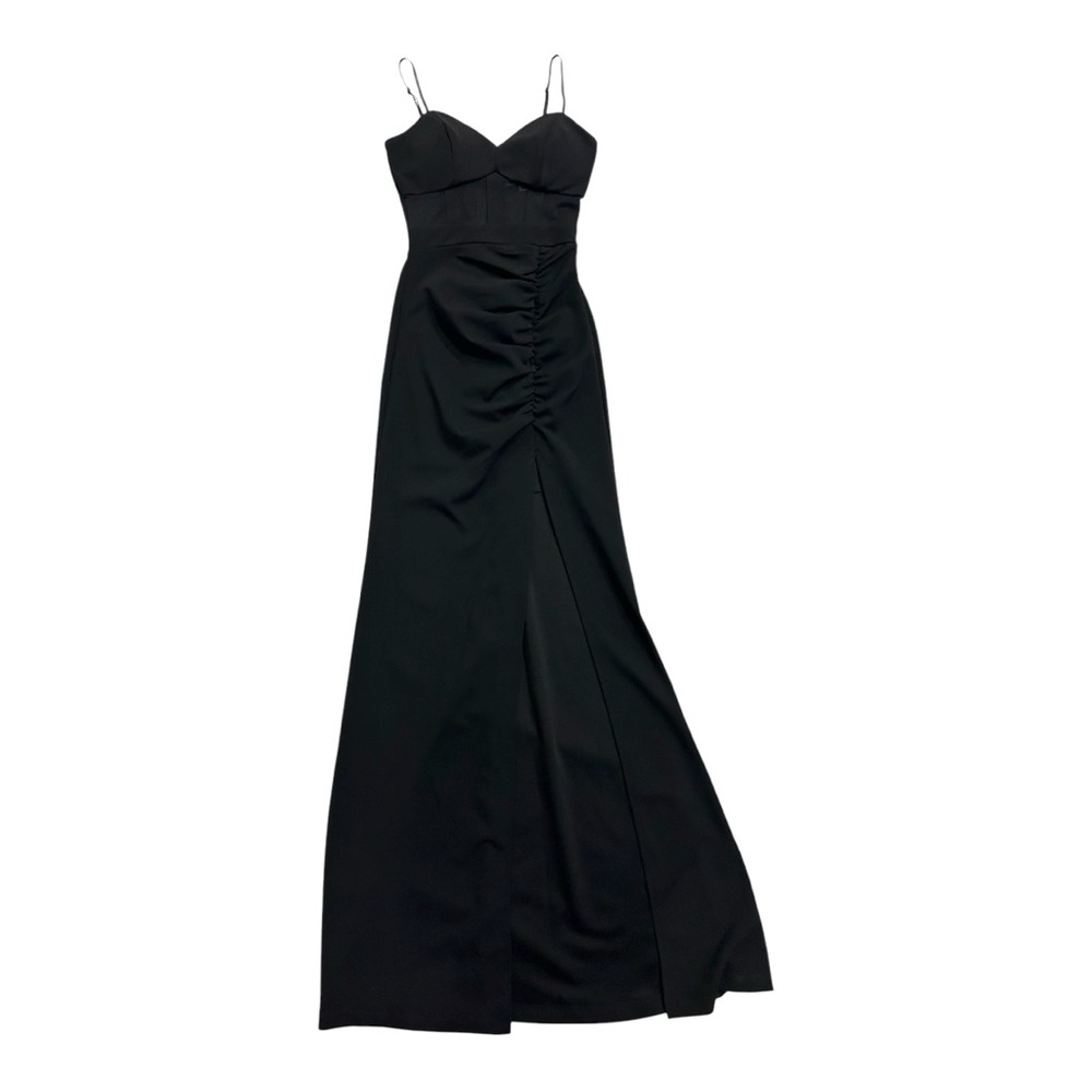 Black Evening Gown! Prom/formal event! Ruching on butt and sheer underboob. XS.
